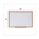 Deluxe Melamine Dry Erase Board, 36 x 24, Melamine White Surface, Oak Fiberboard Frame