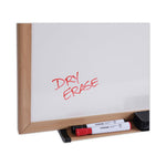 Deluxe Melamine Dry Erase Board, 36 x 24, Melamine White Surface, Oak Fiberboard Frame