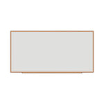 Deluxe Melamine Dry Erase Board, 96 x 48, Melamine White Surface, Oak Fiberboard Frame