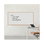 Deluxe Melamine Dry Erase Board, 96 x 48, Melamine White Surface, Oak Fiberboard Frame