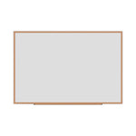 Deluxe Melamine Dry Erase Board, 72 x 48, Melamine White Surface, Oak Fiberboard Frame