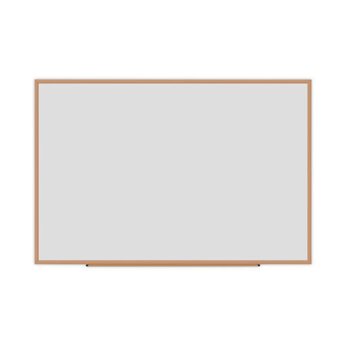 Deluxe Melamine Dry Erase Board, 72 x 48, Melamine White Surface, Oak Fiberboard Frame