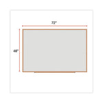 Deluxe Melamine Dry Erase Board, 72 x 48, Melamine White Surface, Oak Fiberboard Frame