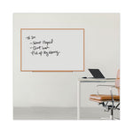 Deluxe Melamine Dry Erase Board, 72 x 48, Melamine White Surface, Oak Fiberboard Frame