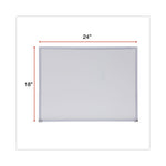 Melamine Dry Erase Board with Aluminum Frame, 24 x 18, White Surface, Anodized Aluminum Frame