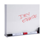 Melamine Dry Erase Board with Aluminum Frame, 24 x 18, White Surface, Anodized Aluminum Frame