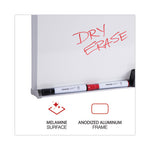 Melamine Dry Erase Board with Aluminum Frame, 36 x 24, White Surface, Anodized Aluminum Frame