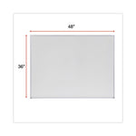 Melamine Dry Erase Board with Aluminum Frame, 48 x 36, White Surface, Anodized Aluminum Frame