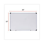 Modern Melamine Dry Erase Board with Aluminum Frame, 36 x 24, White Surface