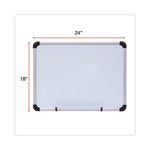 Magnetic Steel Dry Erase Marker Board, 24 x 18, White Surface, Aluminum/Plastic Frame