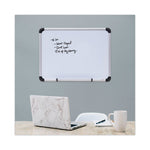 Magnetic Steel Dry Erase Marker Board, 24 x 18, White Surface, Aluminum/Plastic Frame