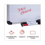 Magnetic Steel Dry Erase Marker Board, 48 x 36, White Surface, Aluminum/Plastic Frame