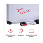 Cork/Dry Erase Board, Melamine, 24 x 18, Tan/White Surface, Gray/Black Aluminum/Plastic Frame