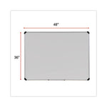 Deluxe Porcelain Magnetic Dry Erase Board, 48 x 36, White Surface, Silver/Black Aluminum Frame