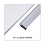 Deluxe Porcelain Magnetic Dry Erase Board, 48 x 36, White Surface, Silver/Black Aluminum Frame