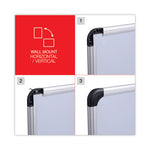 Deluxe Porcelain Magnetic Dry Erase Board, 48 x 36, White Surface, Silver/Black Aluminum Frame