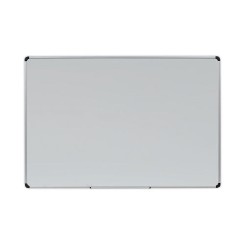 Deluxe Porcelain Magnetic Dry Erase Board, 72 x 48, White Surface, Silver/Black Aluminum Frame