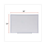 Deluxe Melamine Dry Erase Board, 36 x 24, Melamine White Surface, Silver Aluminum Frame