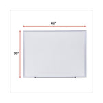 Deluxe Melamine Dry Erase Board, 48 x 36, Melamine White Surface, Silver Aluminum Frame