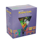 Plastic Paper Clips, Large, Smooth, Assorted Colors, 200/Box