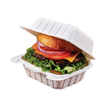 Hinged Lid Containers, 6 x 6.3 x 3.3, White, Plastic, 400/Carton