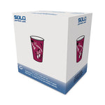 Paper Hot Drink Cups in Bistro Design, 16 oz, Maroon, 300/Carton