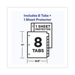 Clear Easy View Plastic Dividers with Multicolored Tabs and Sheet Protector, 8-Tab, 11 x 8.5, Clear, 1 Set