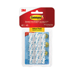 Clear Hooks and Strips, Decorating Clips, Plastic, 0.15 lb Capacity, 40 Clips and 48 Strips/Pack