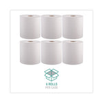 Hardwound Roll Towels, 1-Ply, 8" x 800 ft, White, 6 Rolls/Carton