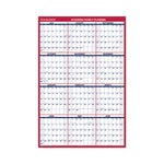 Academic Erasable Reversible Extra Large Wall Calendar, 48 x 32, White/Blue/Red, 12 Month (July to June): 2023 to 2024