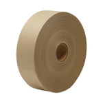 Gummed Kraft Sealing Tape, 3" Core, 2" x 600 ft, Brown, 12/Carton