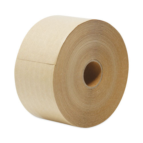 Glass-Fiber Reinforced Gummed Kraft Sealing Tape, 3" Core, 3" x 375 ft, Brown, 8/Carton