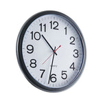 Indoor/Outdoor Round Wall Clock, 13.5" Overall Diameter, Black Case, 1 AA (sold separately)