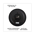 Indoor/Outdoor Round Wall Clock, 13.5" Overall Diameter, Black Case, 1 AA (sold separately)