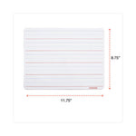 Lap/Learning Dry-Erase Board, Penmanship Ruled, 11.75 x 8.75, White Surface, 6/Pack