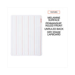 Lap/Learning Dry-Erase Board, Penmanship Ruled, 11.75 x 8.75, White Surface, 6/Pack