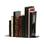 Economy Bookends, Nonskid, 4.75 x 5.25 x 5, Heavy Gauge Steel, Black, 1 Pair