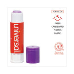 Glue Stick, 0.28 oz, Applies Purple, Dries Clear, 12/Pack