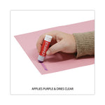 Glue Stick, 0.28 oz, Applies Purple, Dries Clear, 12/Pack