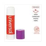 Glue Stick, 0.74 oz, Applies Purple, Dries Clear, 12/Pack