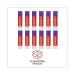 Glue Stick, 1.3 oz, Applies Purple, Dries Clear, 12/Pack