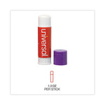 Glue Stick, 1.3 oz, Applies Purple, Dries Clear, 12/Pack