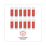 Glue Stick, 0.74 oz, Applies and Dries Clear, 12/Pack