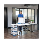 DATA-PAK Storage Boxes, Letter Files, 13.75" x 17.75" x 13", White/Blue, 12/Carton