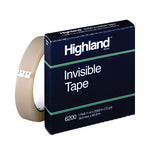 Invisible Permanent Mending Tape, 3" Core, 0.75" x 72 yds, Clear