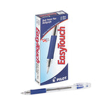 EasyTouch Ballpoint Pen, Stick, Medium 1 mm, Blue Ink, Clear/Blue Barrel, Dozen