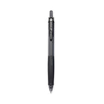 G-Knock BeGreen Gel Pen, Retractable, Fine 0.7 mm, Black Ink, Smoke/Black Barrel, Dozen