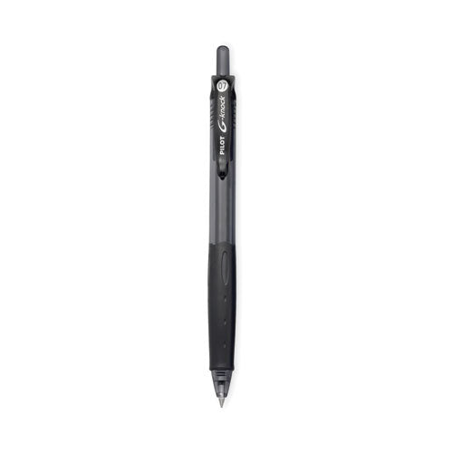 G-Knock BeGreen Gel Pen, Retractable, Fine 0.7 mm, Black Ink, Smoke/Black Barrel, Dozen