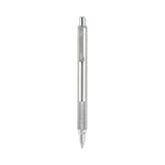 F-701 Ballpoint Pen, Retractable, Fine 0.7 mm, Black Ink, Stainless Steel/Black Barrel