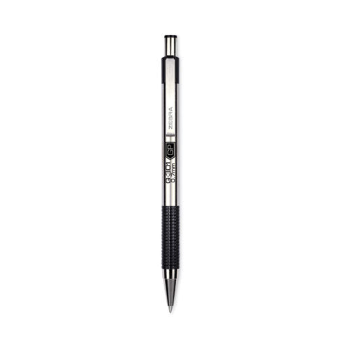 G-301 Gel Pen, Retractable, Medium 0.7 mm, Black Ink, Stainless Steel/Black Barrel